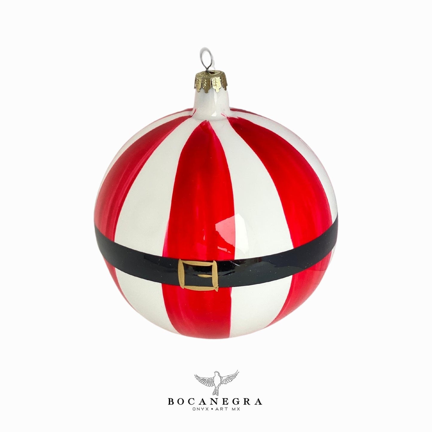 Blown Glass Christmas Sphere - Santa Belly Ornament (Set of 12)