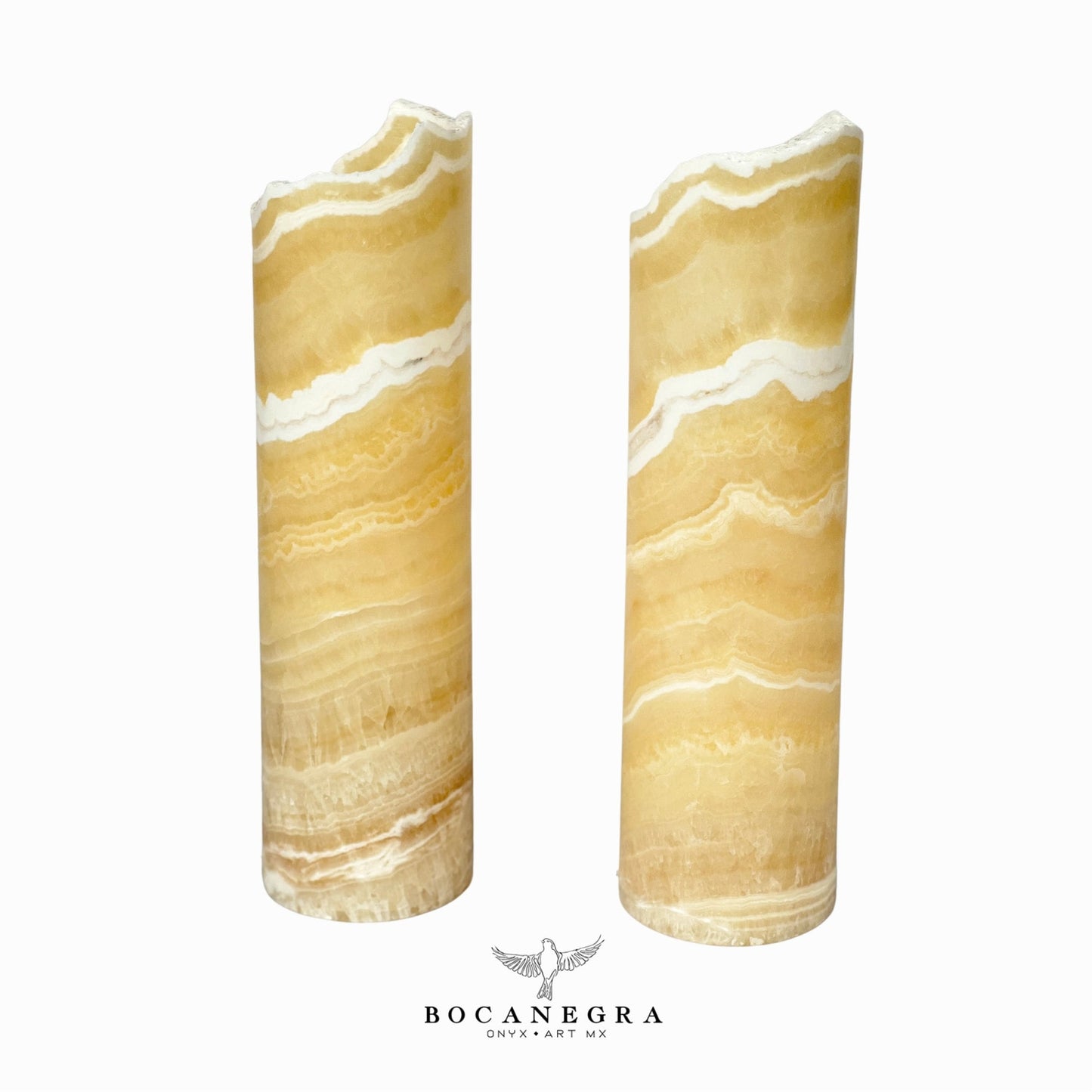 Beige & White Onyx Stone Lamp (Two Set) Table Lamp - Home Decor