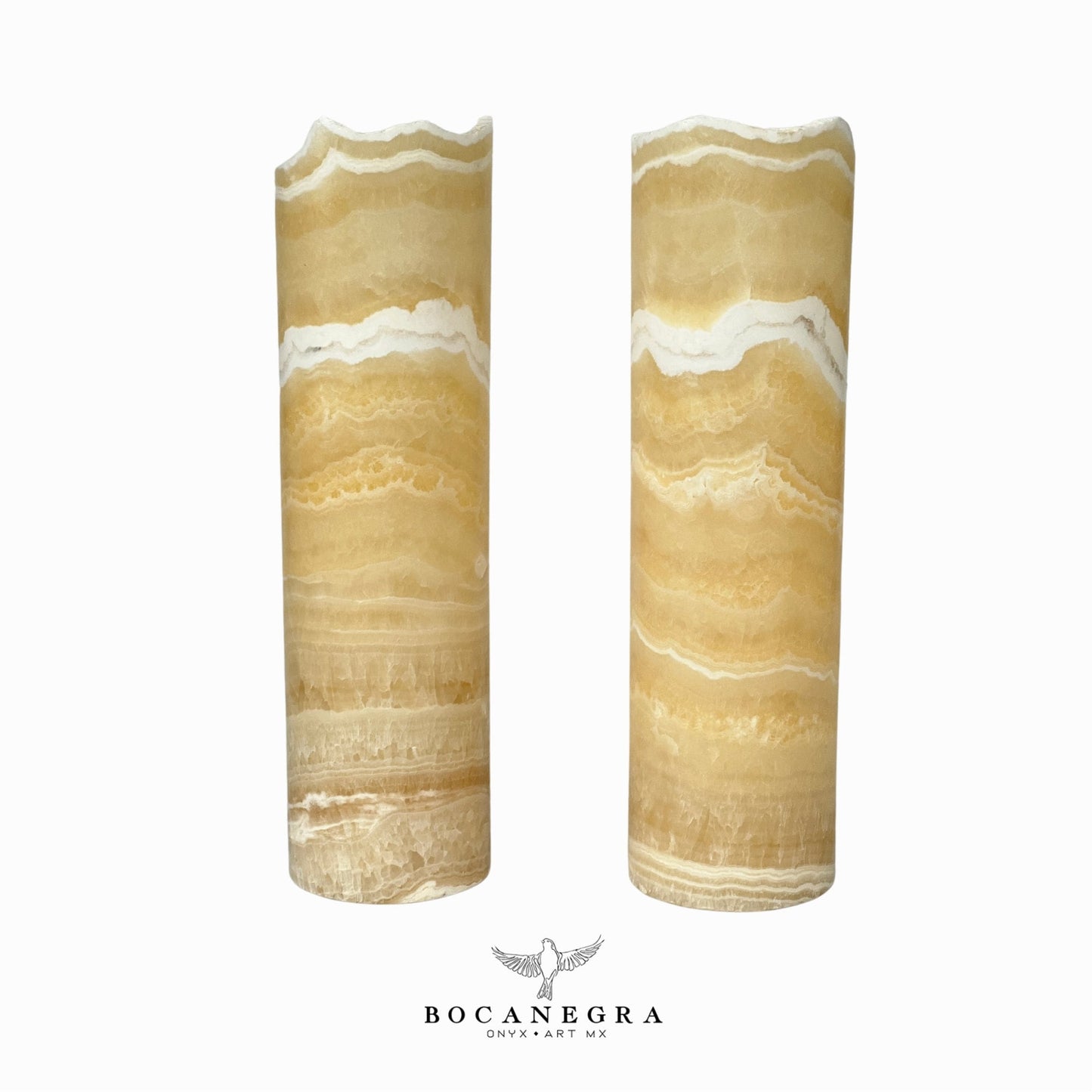 Beige & White Onyx Stone Lamp (Two Set) Table Lamp - Home Decor