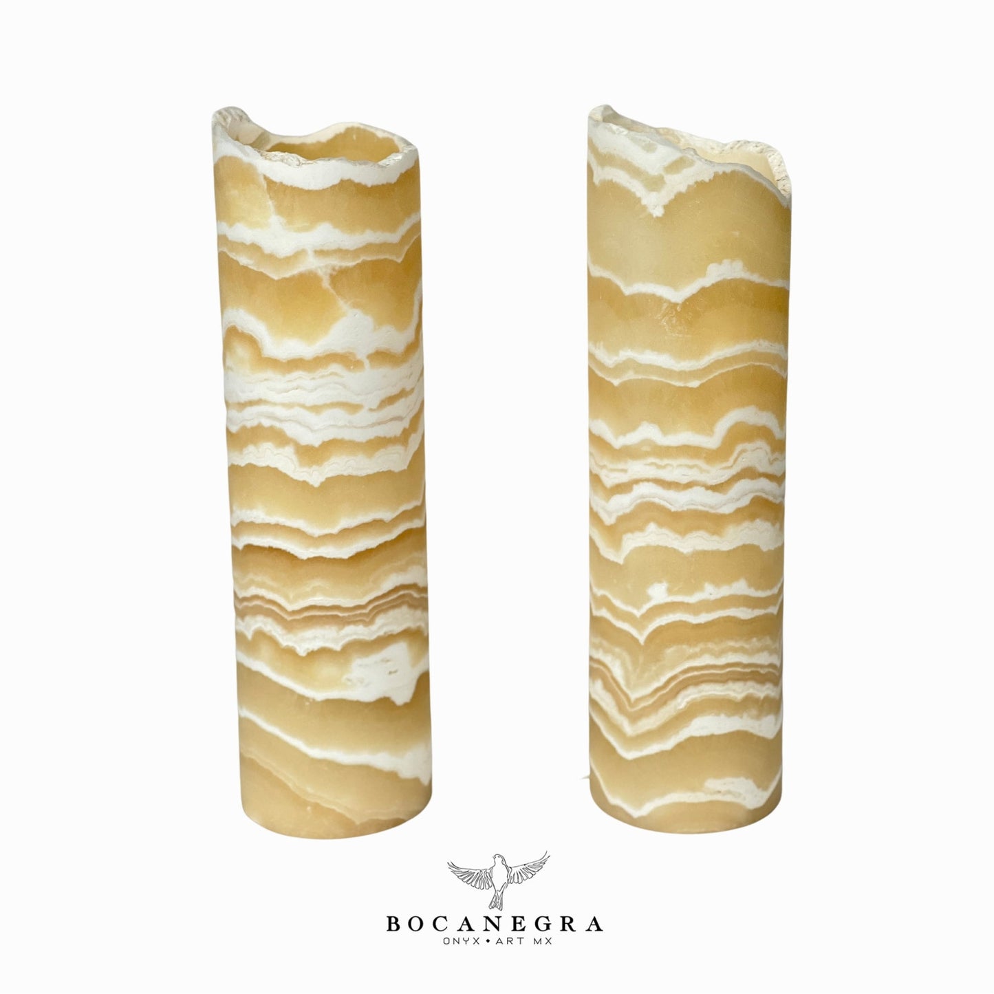 Beige & White Onyx Stone Lamp (Two set) - Table Lamp - Home Decor