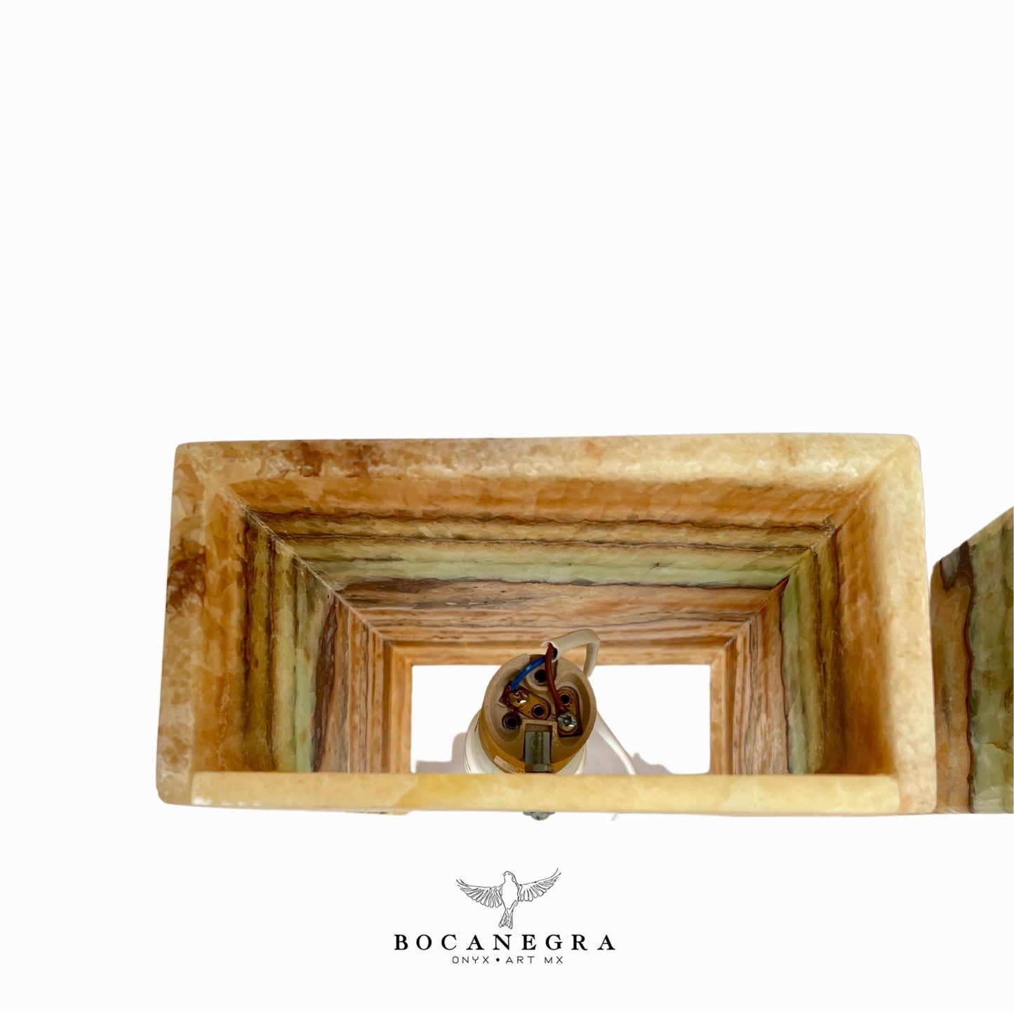 Beige & Aqua Onyx Stone Lamps (Set of 2) - Table Lamps - Home decor