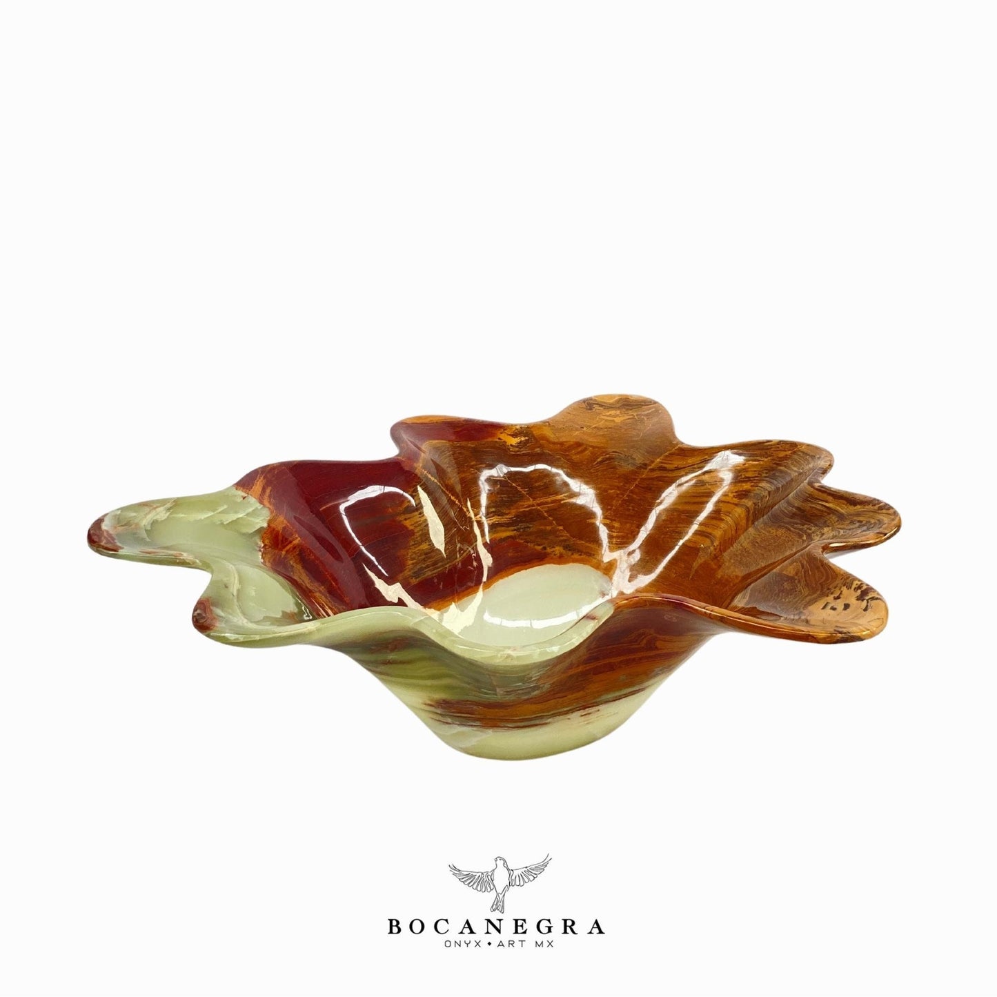 Green & Brown Decorative Onyx Bowl - Centerpiece - Fruit platter