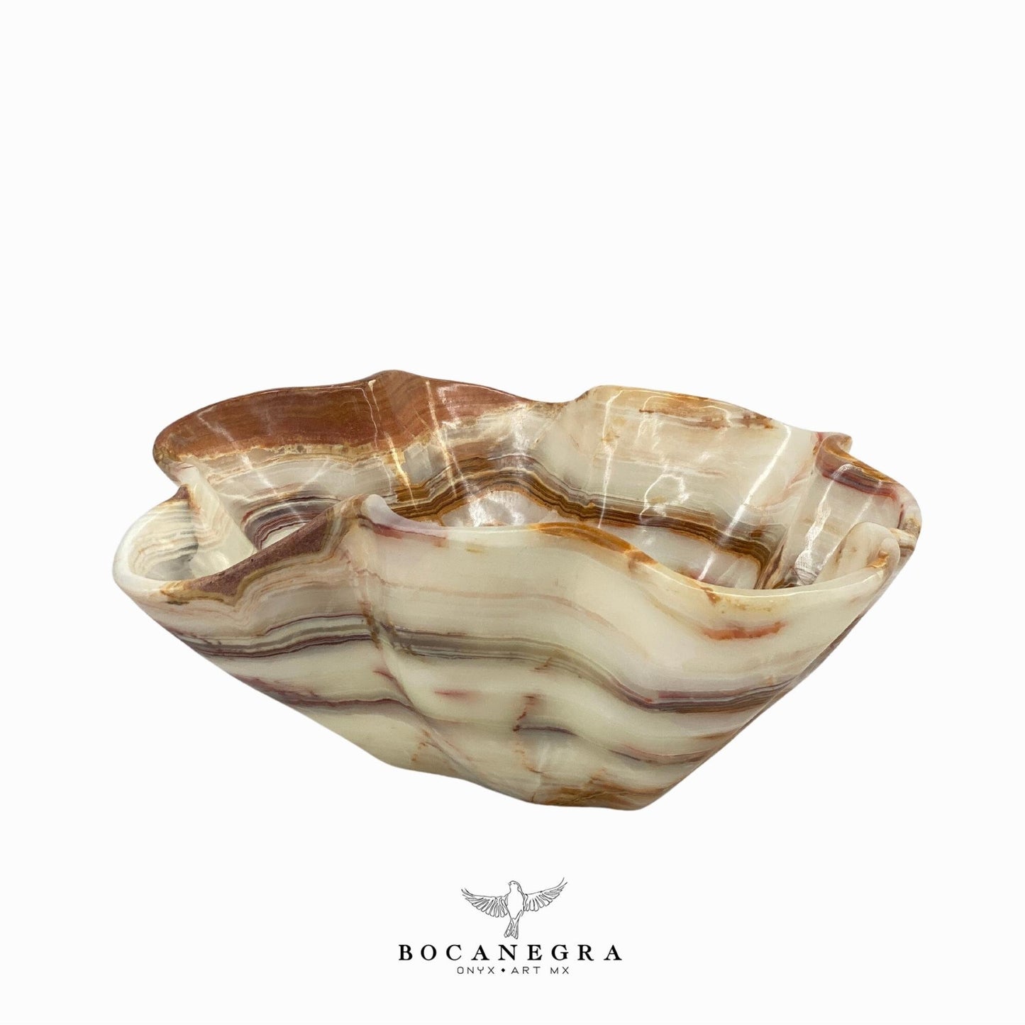 Beige & Brown Decorative Onyx Bowl - Centerpiece - Fruit Platter