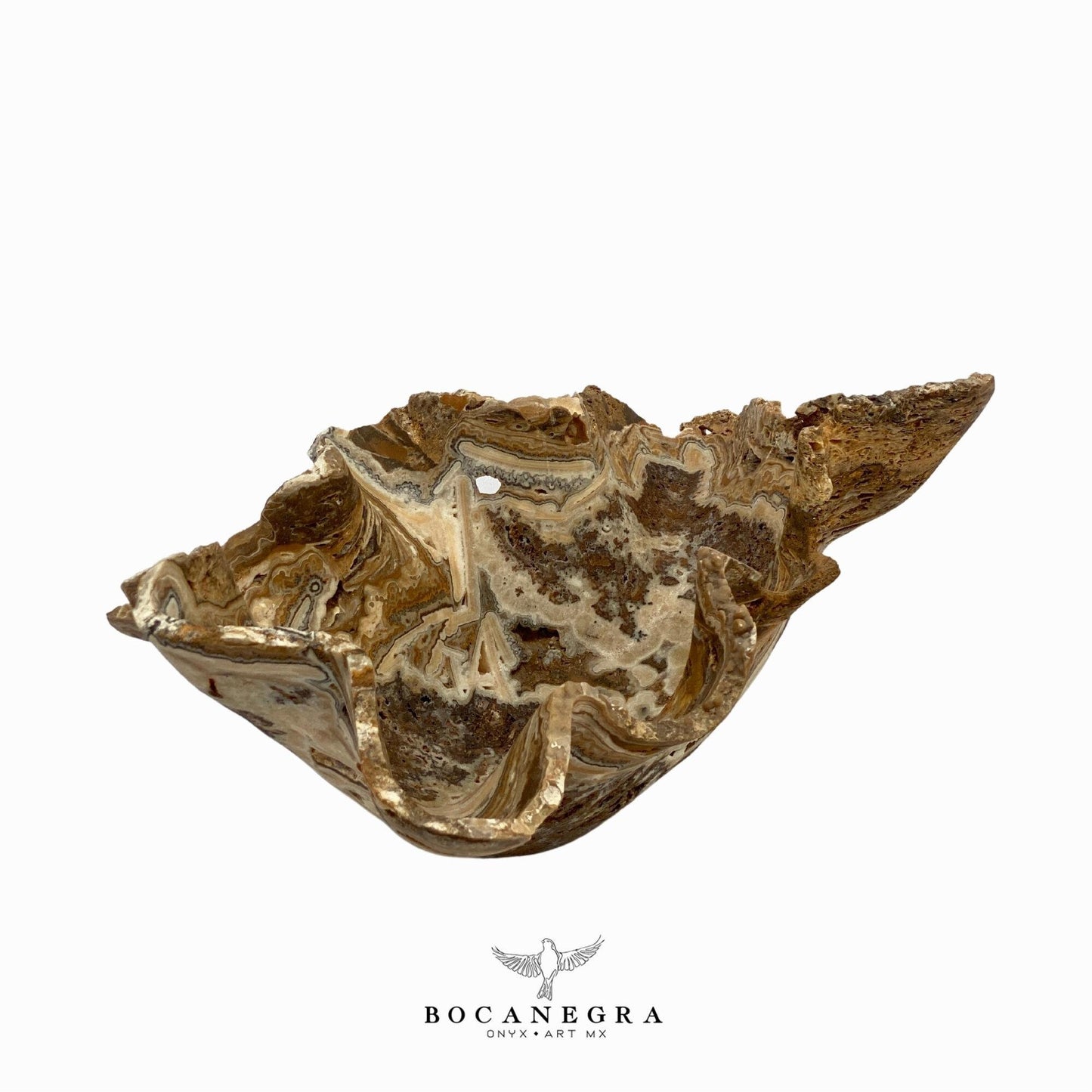 Brown & Beige Decorative Onyx Bowl - Centerpiece - Fruit platter