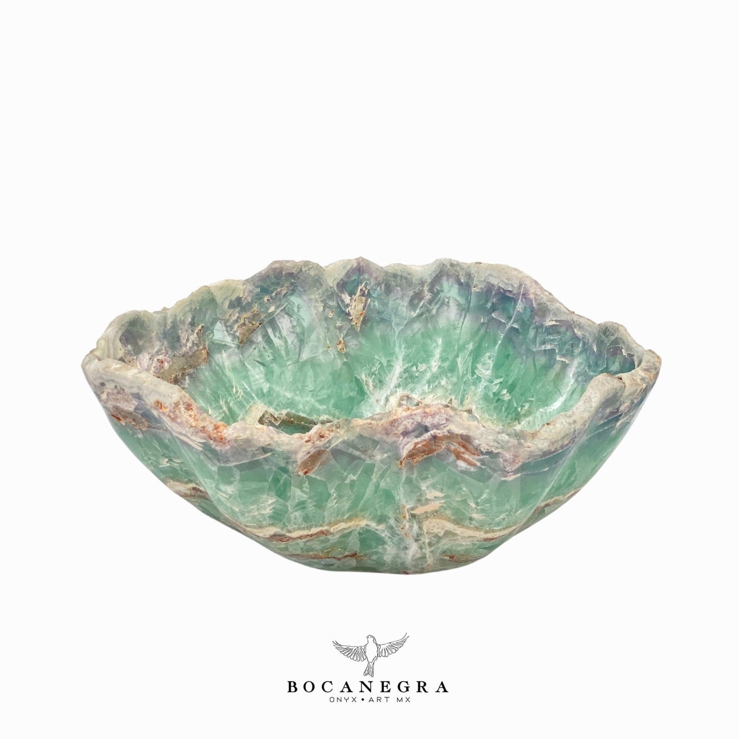 Green & Blue Decorative Fluorite Bowl - Centerpiece - Fruit platter