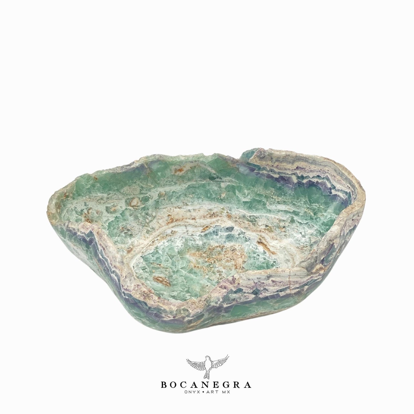 Green & Blue Decorative Fluorite Bowl - Centerpiece - Fruit platter