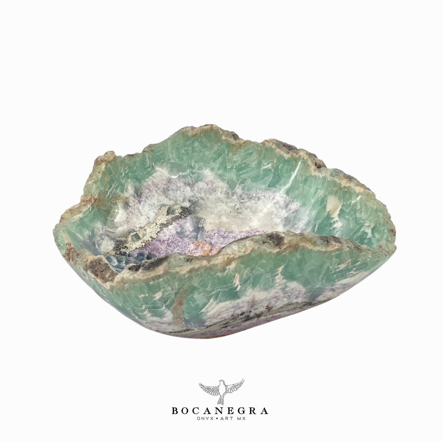 Green & Blue Decorative Fluorite Bowl - Centerpiece - Fruit platter