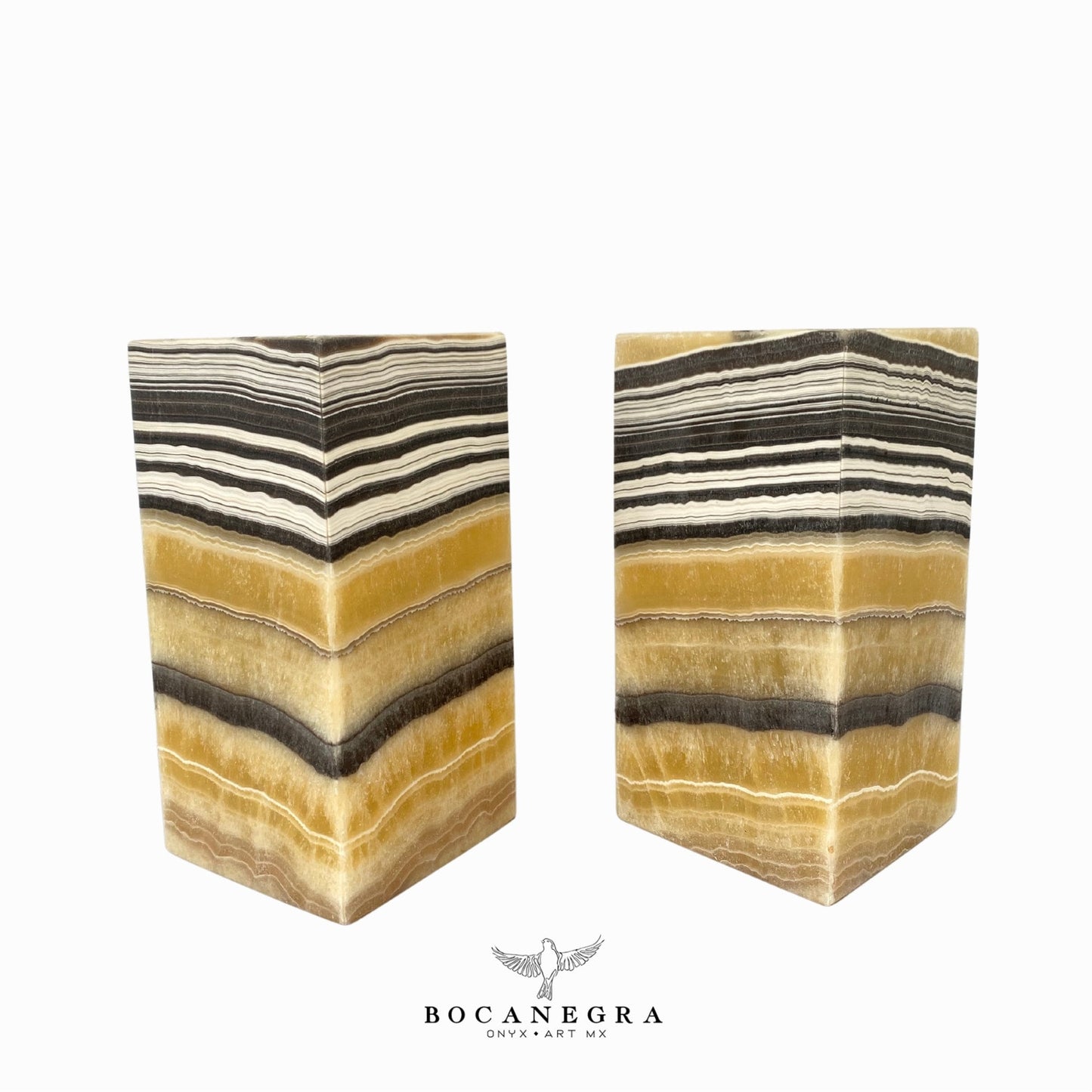 Beige and Black Onyx Stone Lamps(Two Set) - Table Lamp - Home Decor
