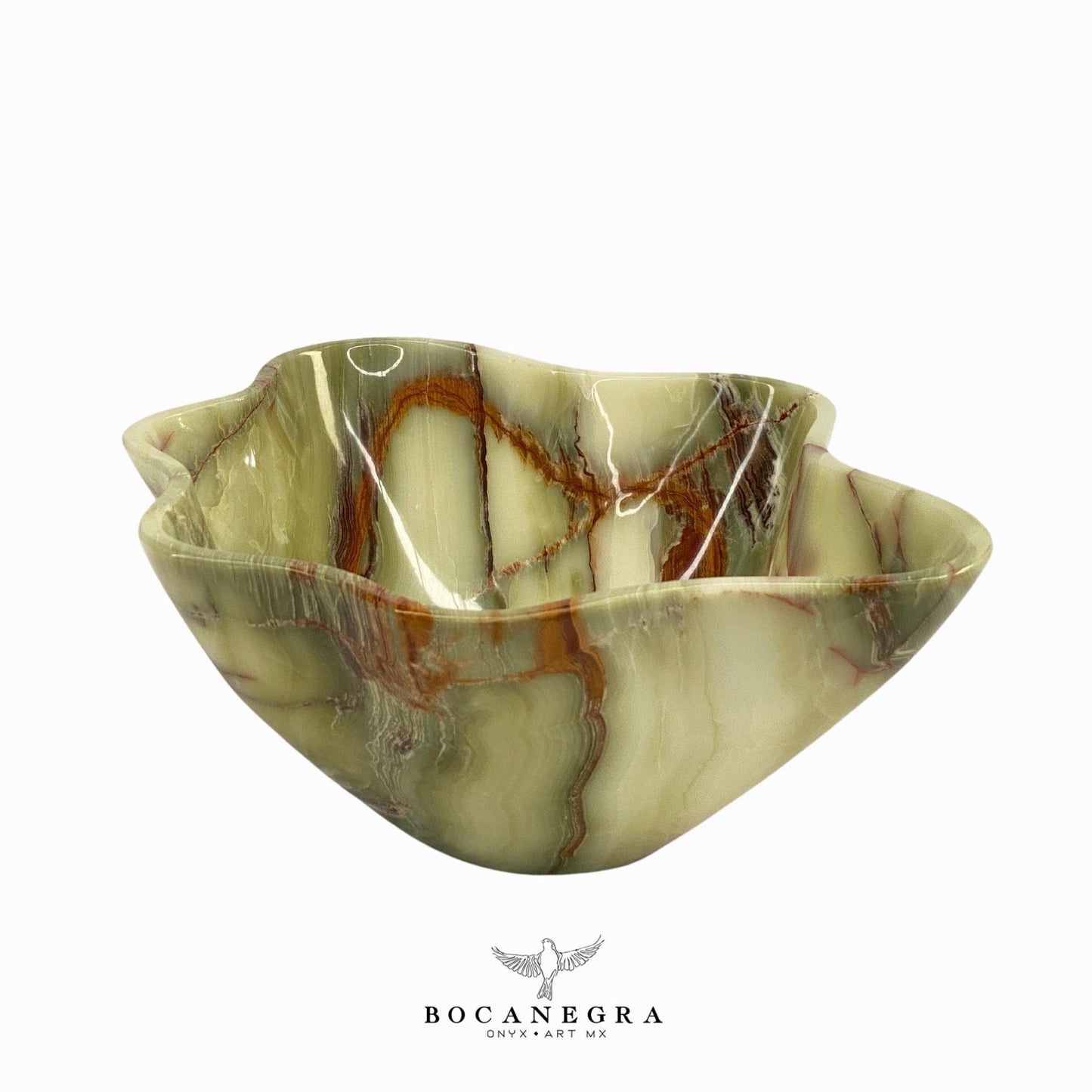 Green & Brown Decorative Onyx Bowl - Centerpiece - Fruit platter