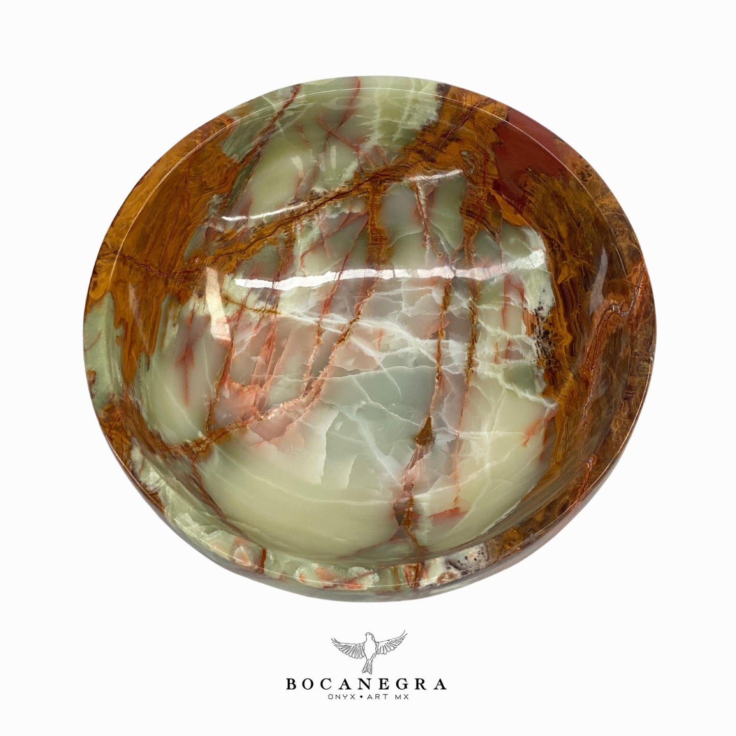 Green & Brown Decorative Onyx Bowl - Centerpiece - Fruit platter