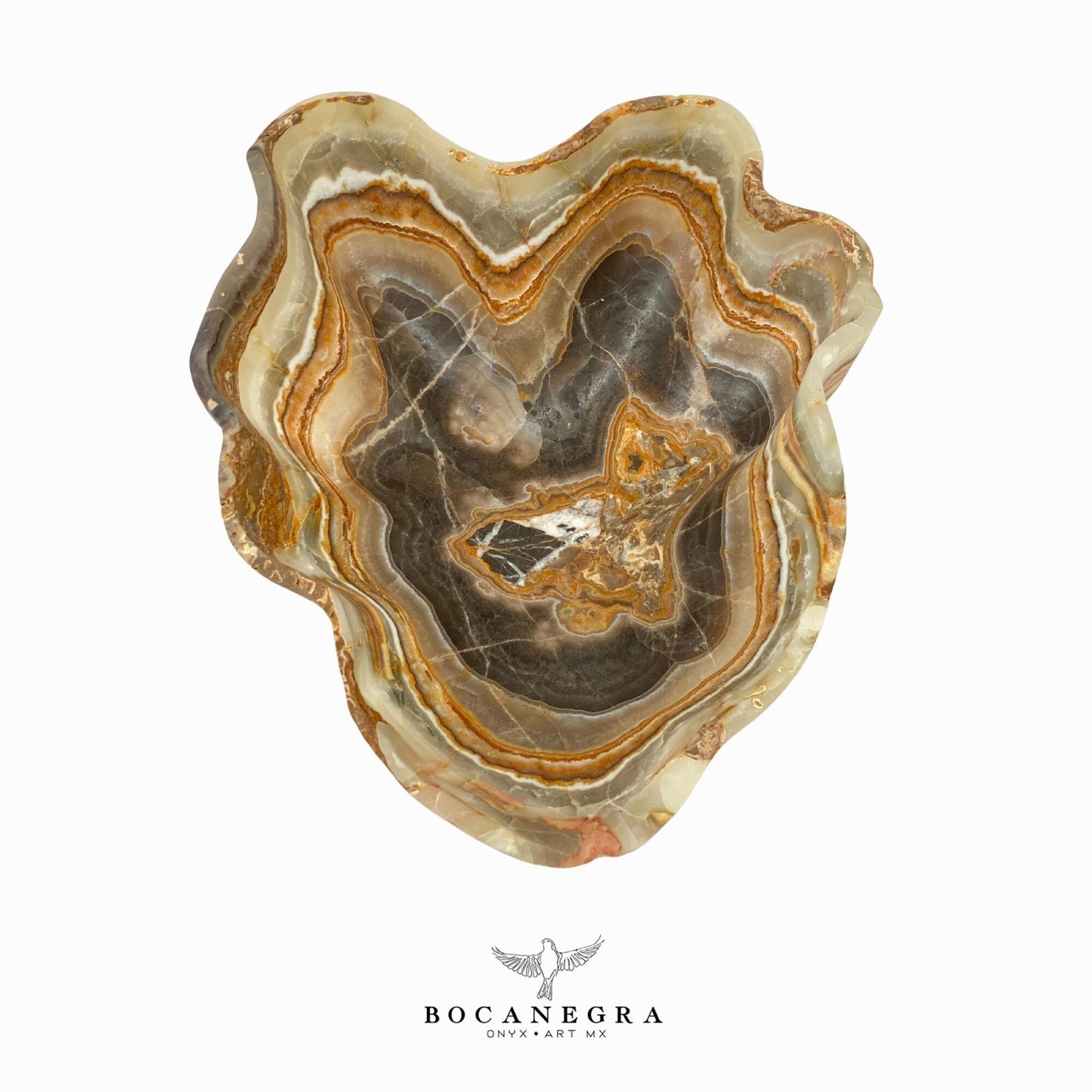 Brown & Gray Decorative Onyx Bowl - Centerpiece - Fruit platter