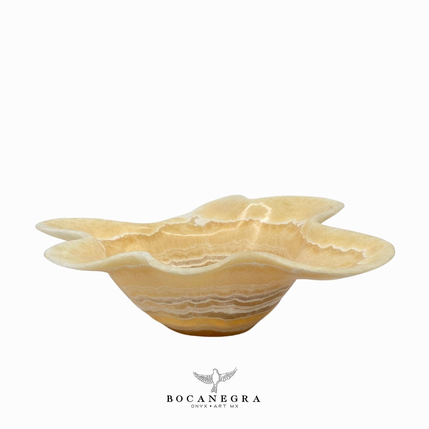 Beige & White Decorative Onyx Bowl - Centerpiece - Fruit Platter