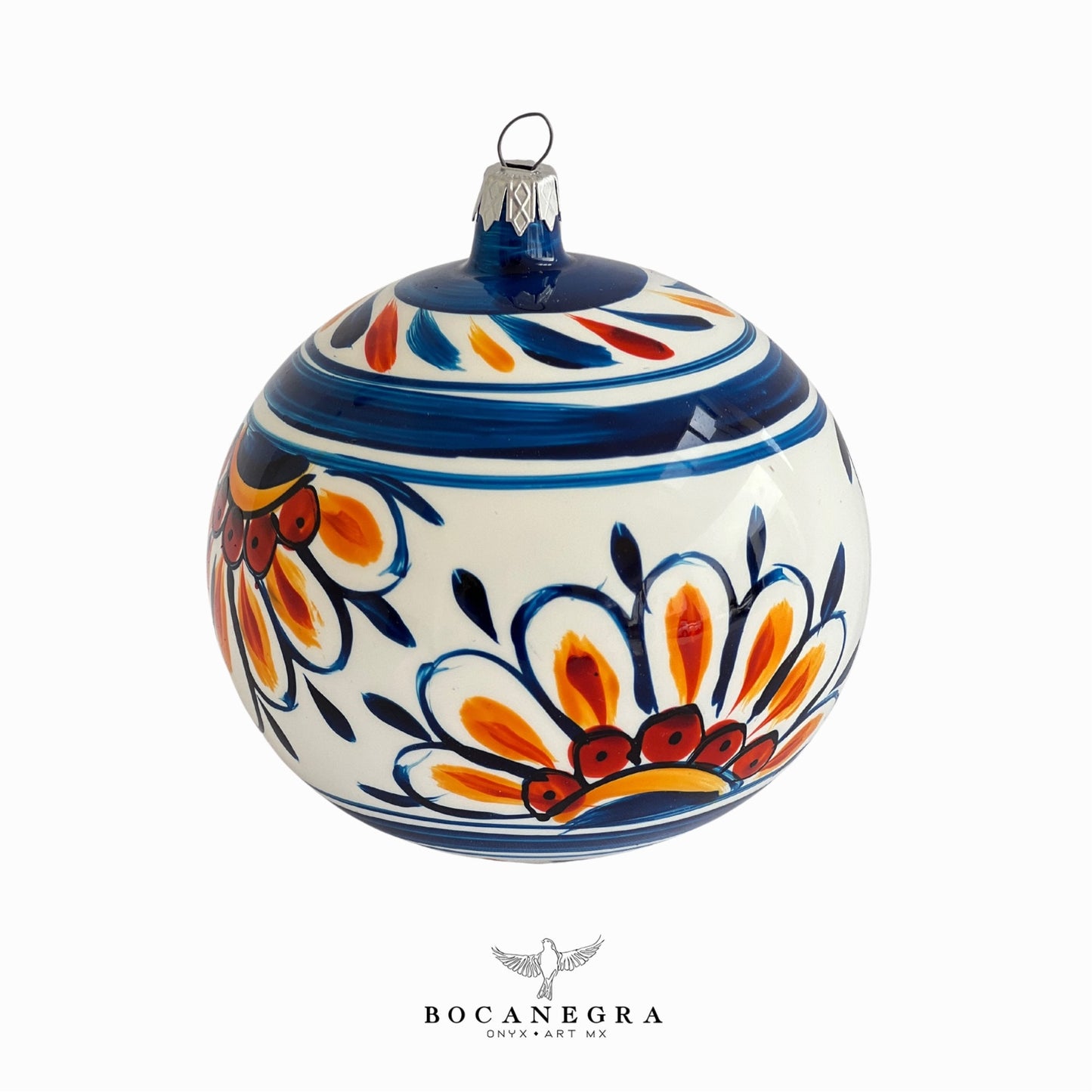 Blown Glass Christmas Sphere, Christmas Tree, Blown Glass Ornament, Mexican Toys, Talavera Baubles, (Set of 12)