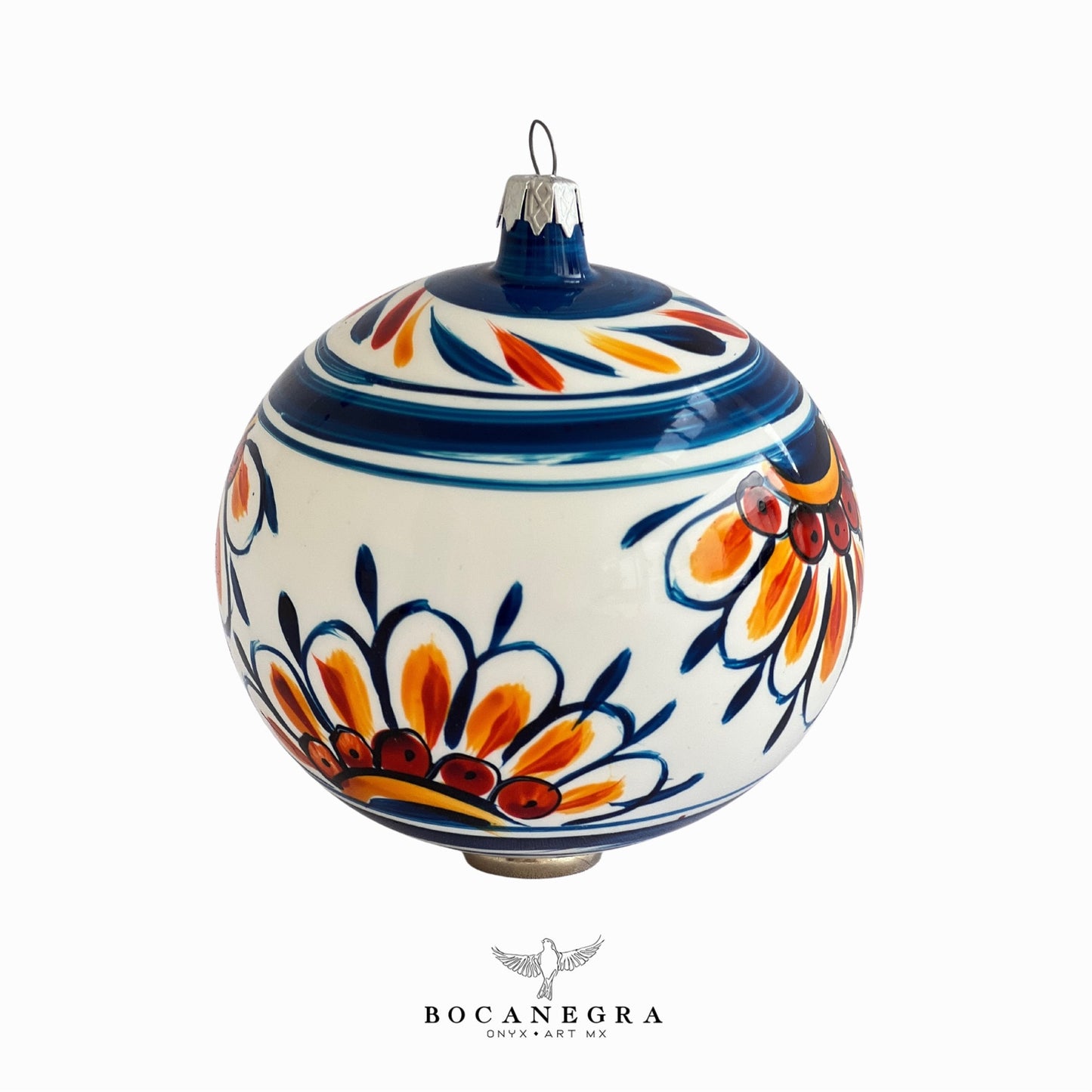 Blown Glass Christmas Sphere, Christmas Tree, Blown Glass Ornament, Mexican Toys, Talavera Baubles, (Set of 12)