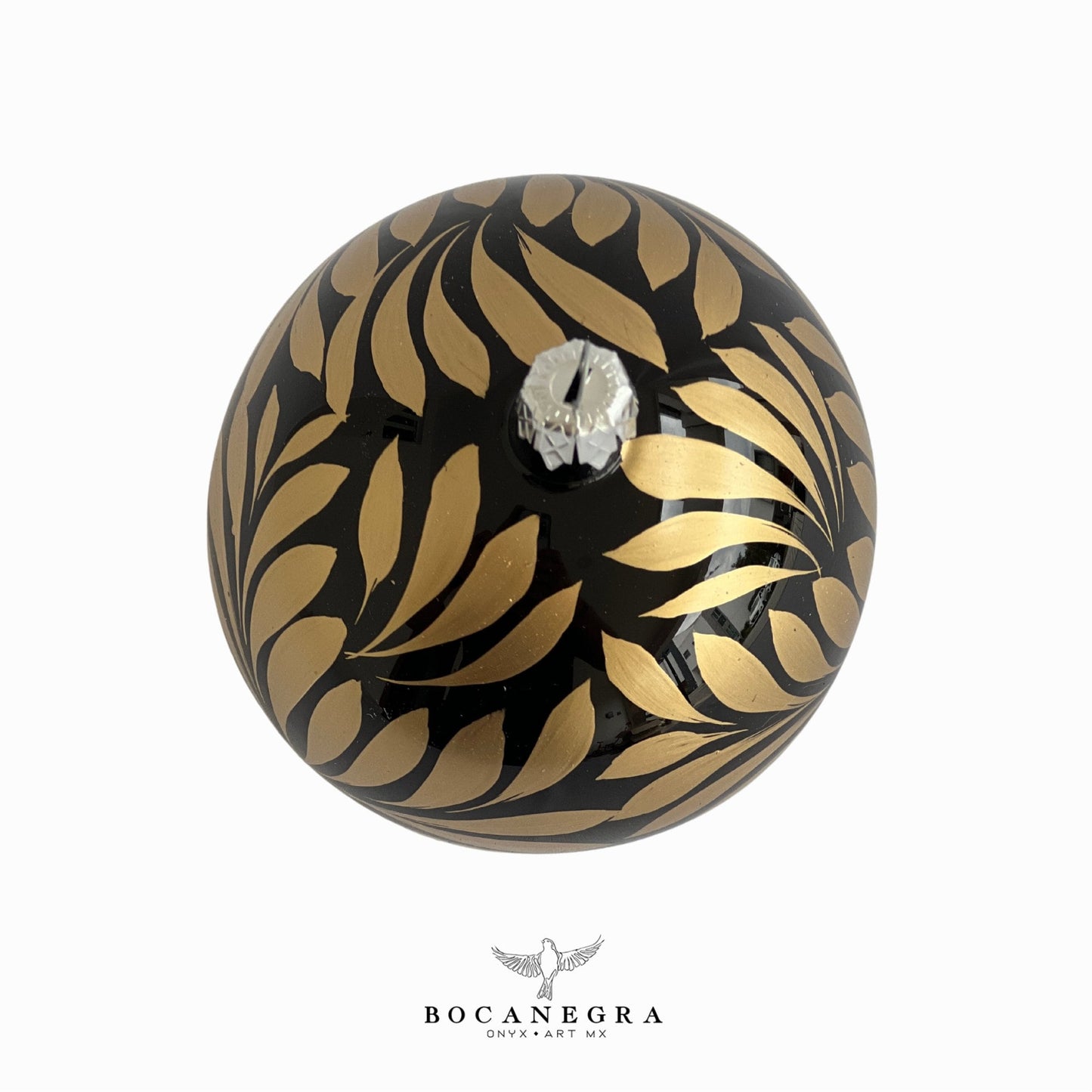 Blown Glass Christmas Gold Sphere, Christmas Tree, Blown Glass Ornament, Black and Gold Baubles, (Set of 12)
