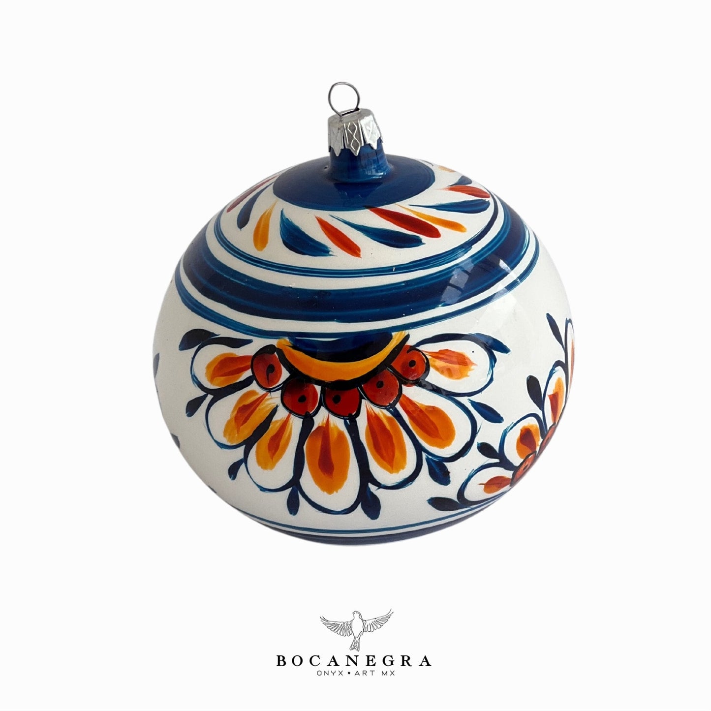 Blown Glass Christmas Sphere, Christmas Tree, Blown Glass Ornament, Mexican Toys, Talavera Baubles, (Set of 12)