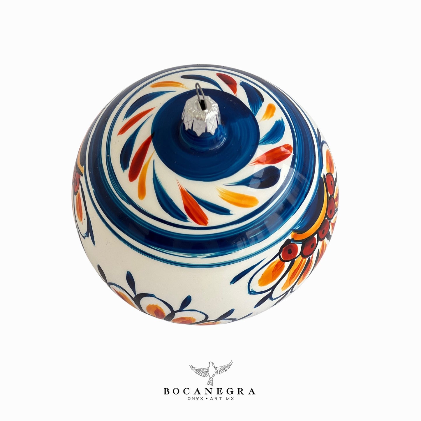 Blown Glass Christmas Sphere, Christmas Tree, Blown Glass Ornament, Mexican Toys, Talavera Baubles, (Set of 12)