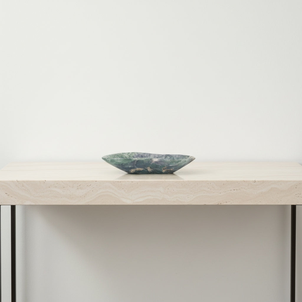 Fluorite Decorative Bowl - Centerpiece - Fruit Platter - Elegant Bowl - Handcrafted Beauty for Your Home