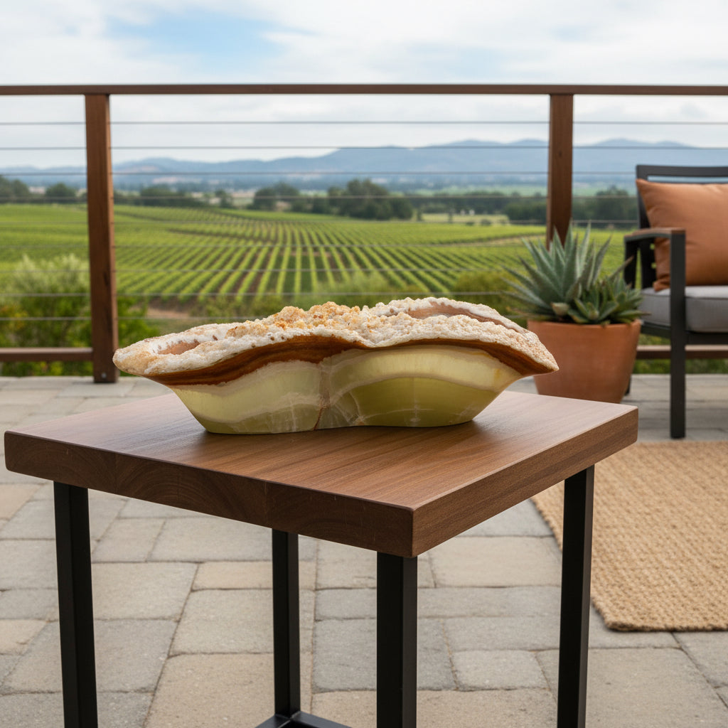 Rare Green Decorative Onyx Bowl - Centerpiece - Fruit platter