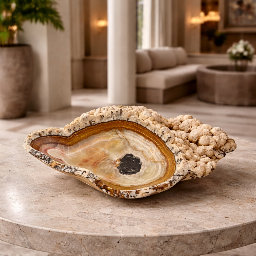 Rare & Unique Onyx Bowl - Centerpiece - Fruit Platter
