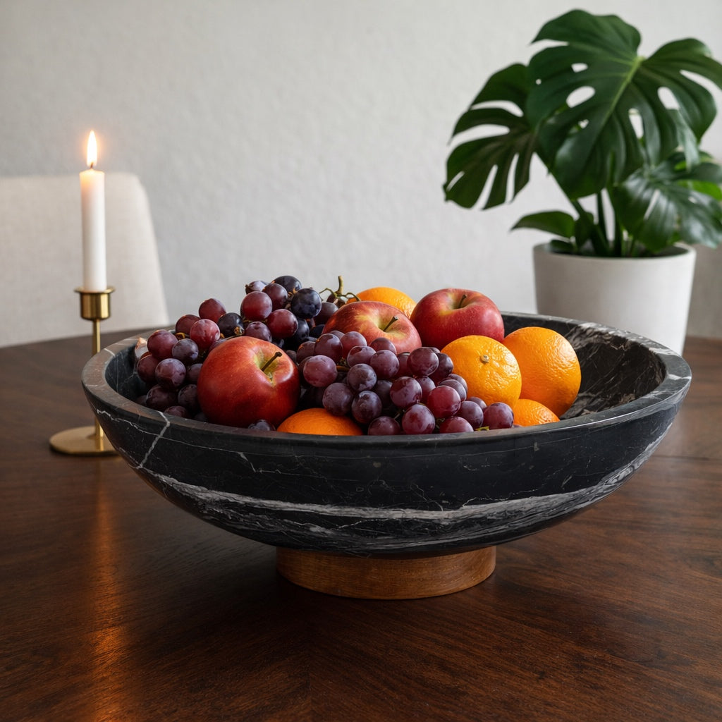 Black Marble Fruit Platter - Decorative Piece