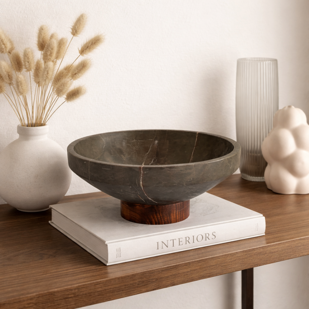 Gray Marble Fruit Platter - Decorative Piece