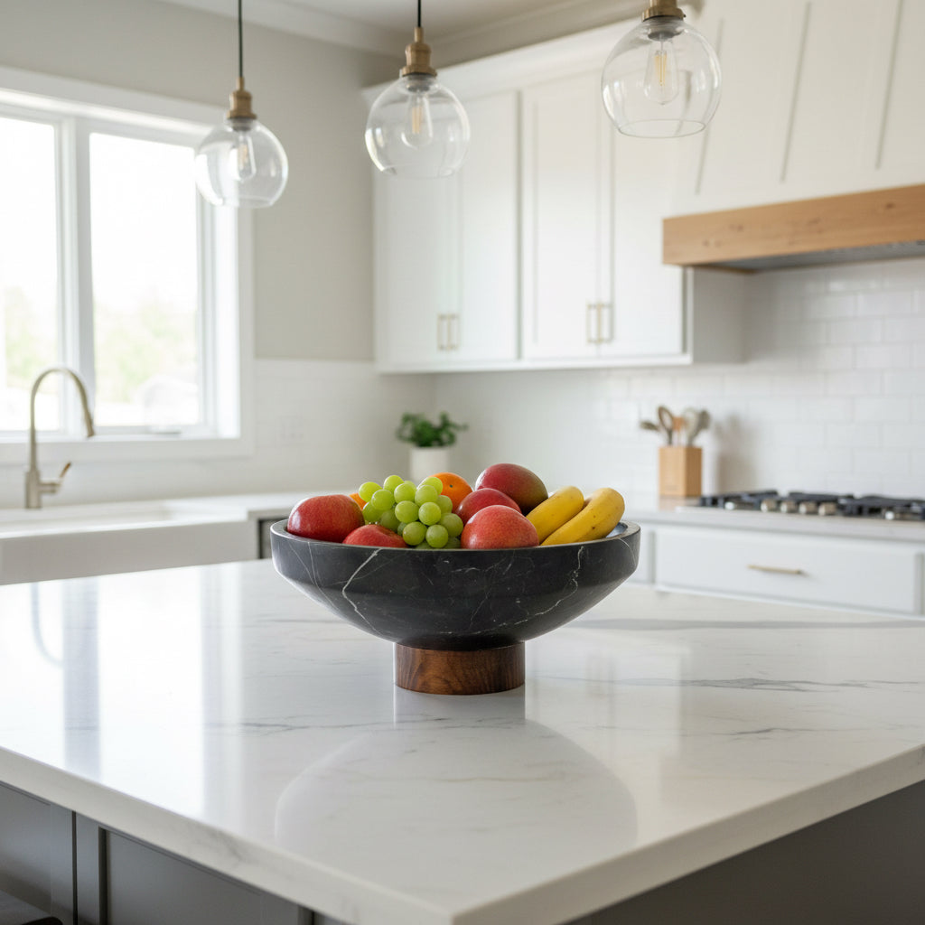 Black Marble Fruit Platter - Decorative Piece