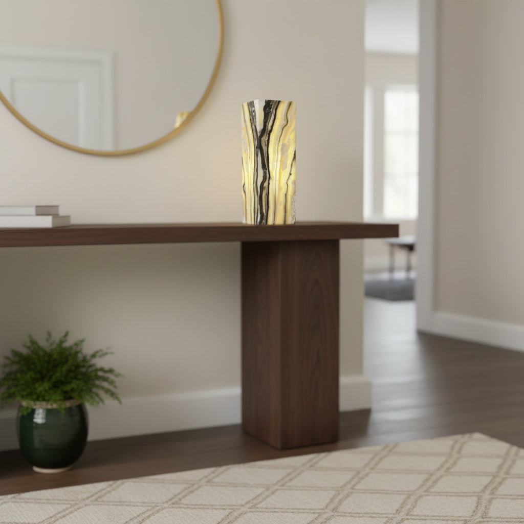 Beige & Black Onyx Decorative Lamp - Table lamp - HomeDecor