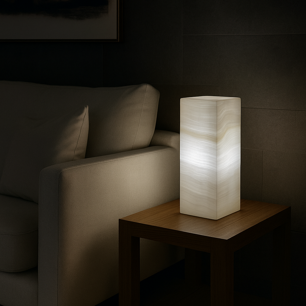 White Onyx Stone Lamps (Two set) - Table Lamp - Home Decor