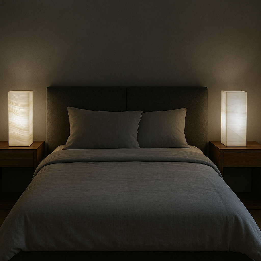 White Onyx Stone Lamps (Two set) - Table Lamp - Home Decor