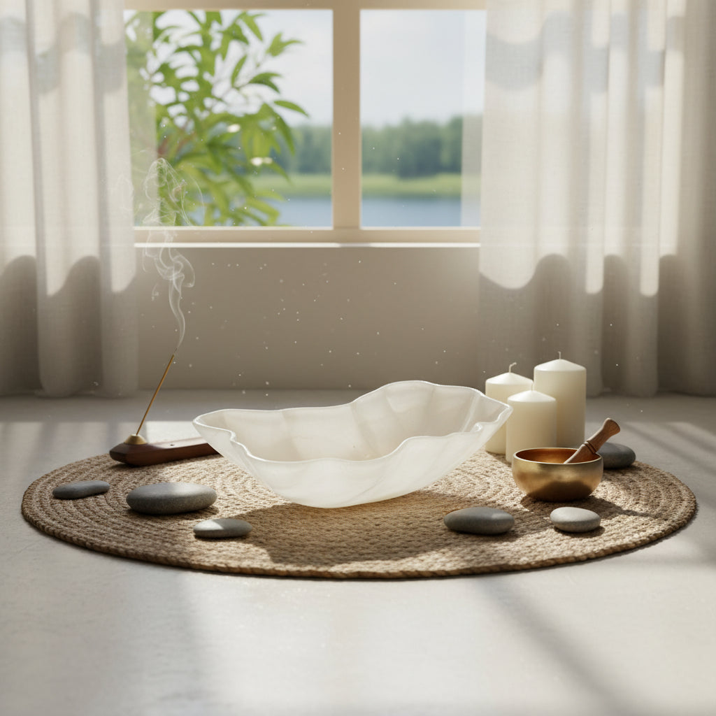 White Onyx Decorative Bowl - Centerpiece - Fruit Platter - Elegant Onyx Bowl - Handcrafted Beauty for Your Home