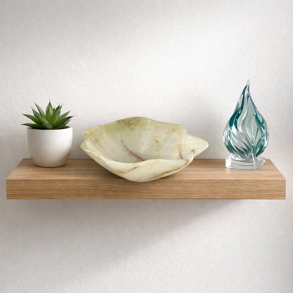 Green Onyx Decorative Bowl - Centerpiece - Fruit Platter - Elegant Onyx Bowl - Handcrafted Beauty for Your Home