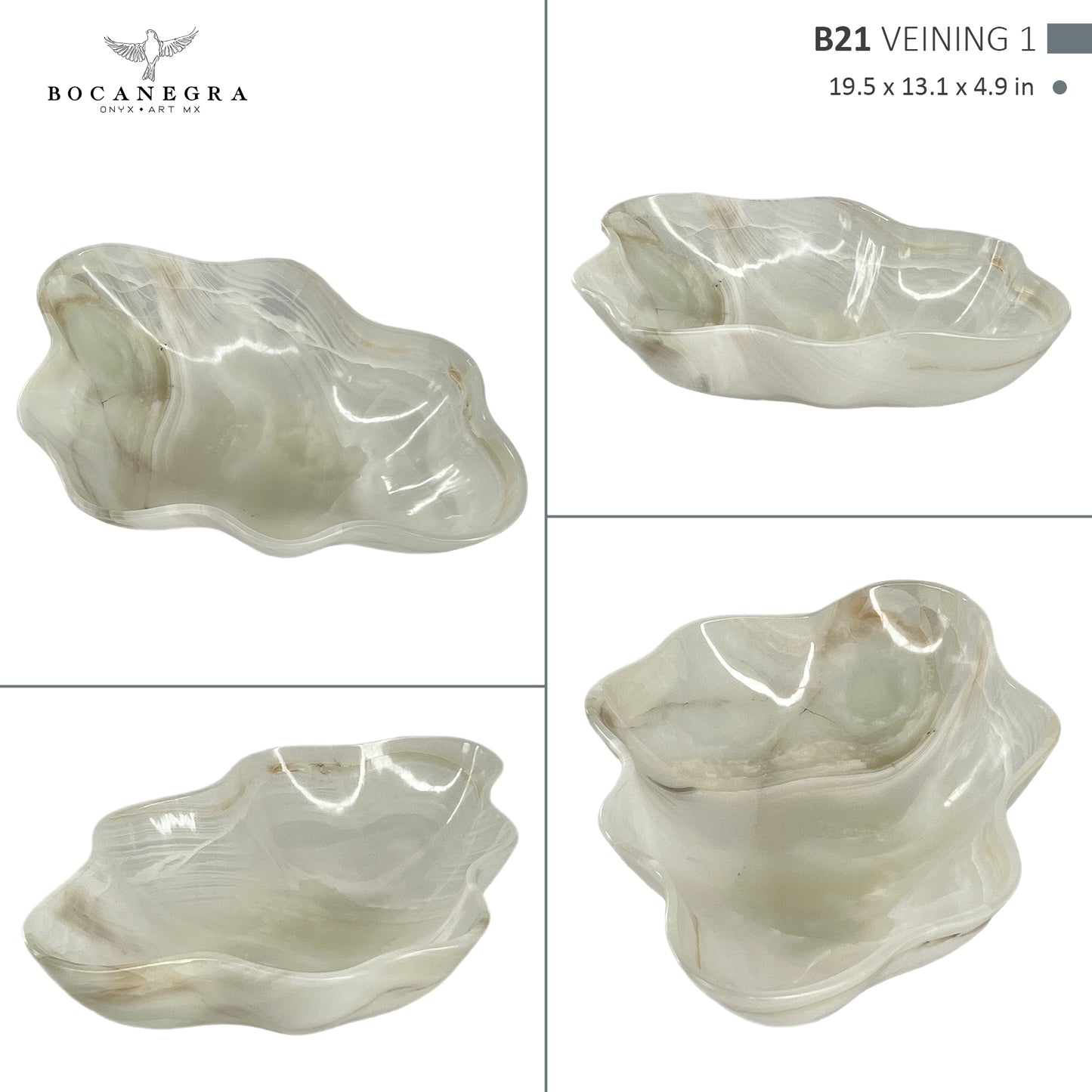 Hand-Carved Onyx Bowl – Elegant Natural Stone Decor