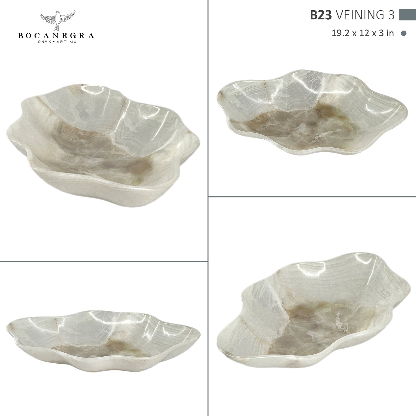 Hand-Carved Onyx Bowl – Elegant Natural Stone Decor