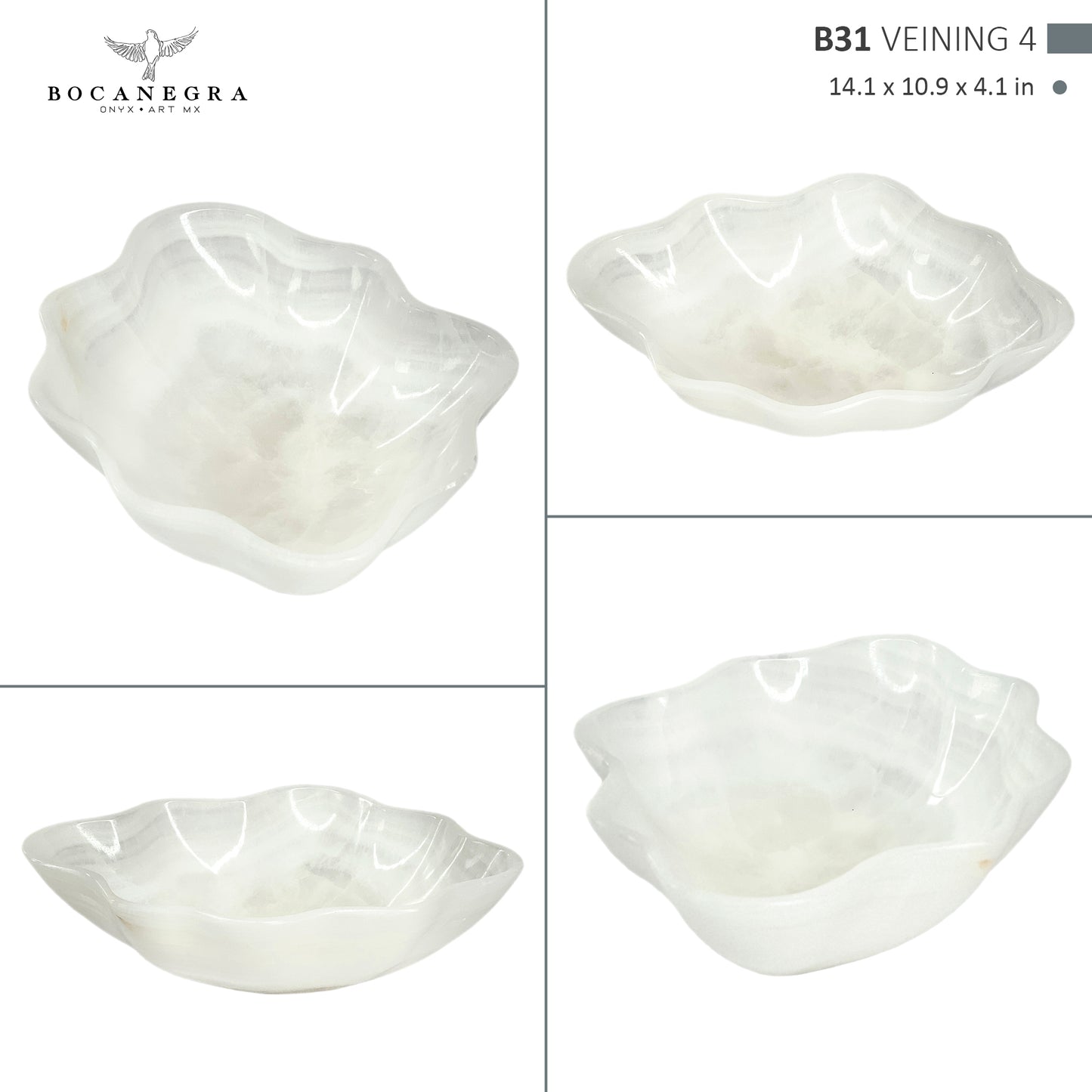 Hand-Carved Onyx Bowl – Elegant Natural Stone Decor