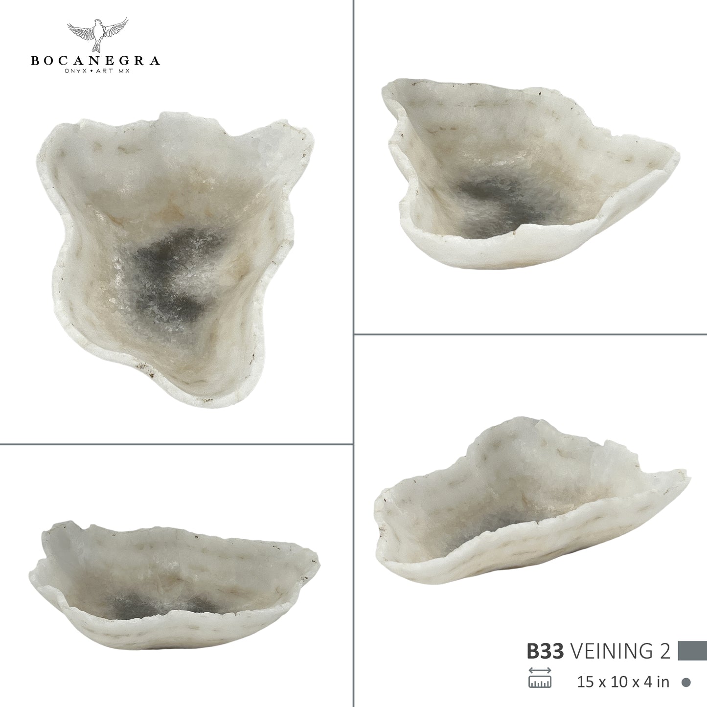 Hand-Carved White Onyx Bowl – Elegant Natural Stone Decor