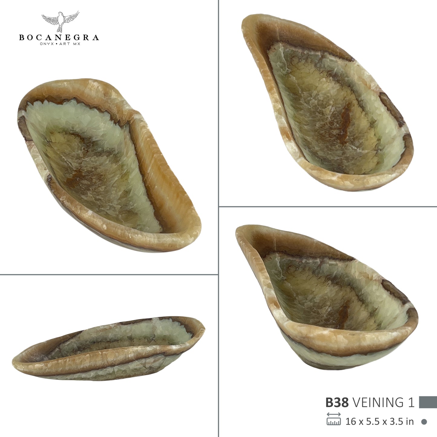 Hand-Carved Onyx Bowl – Elegant Natural Stone Decor