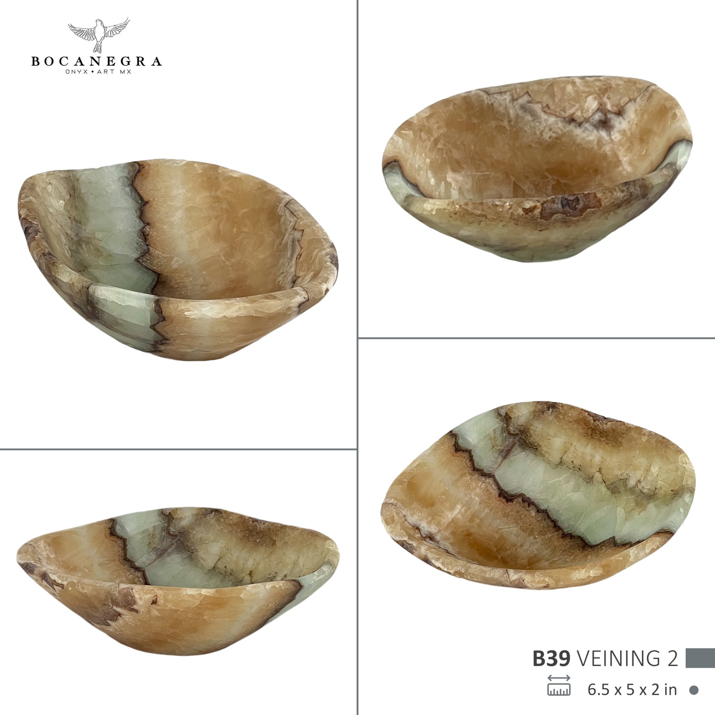 Hand-Carved Onyx Bowl – Elegant Natural Stone Decor