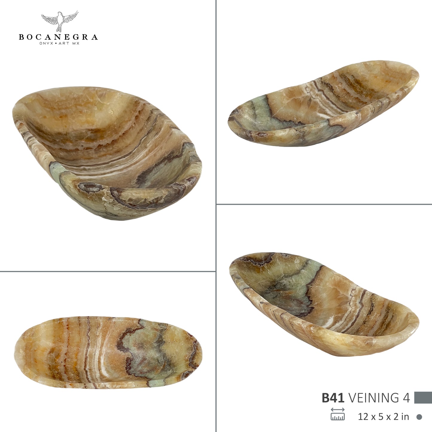 Hand-Carved Onyx Bowl – Elegant Natural Stone Decor