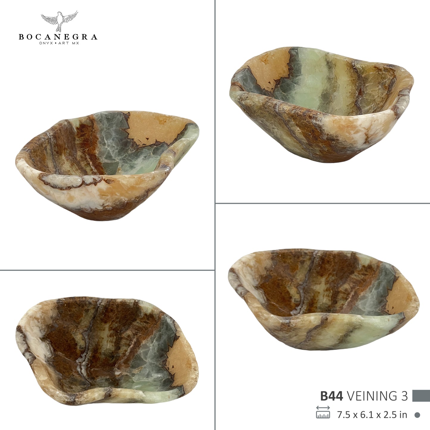 Hand-Carved Onyx Bowl – Elegant Natural Stone Decor