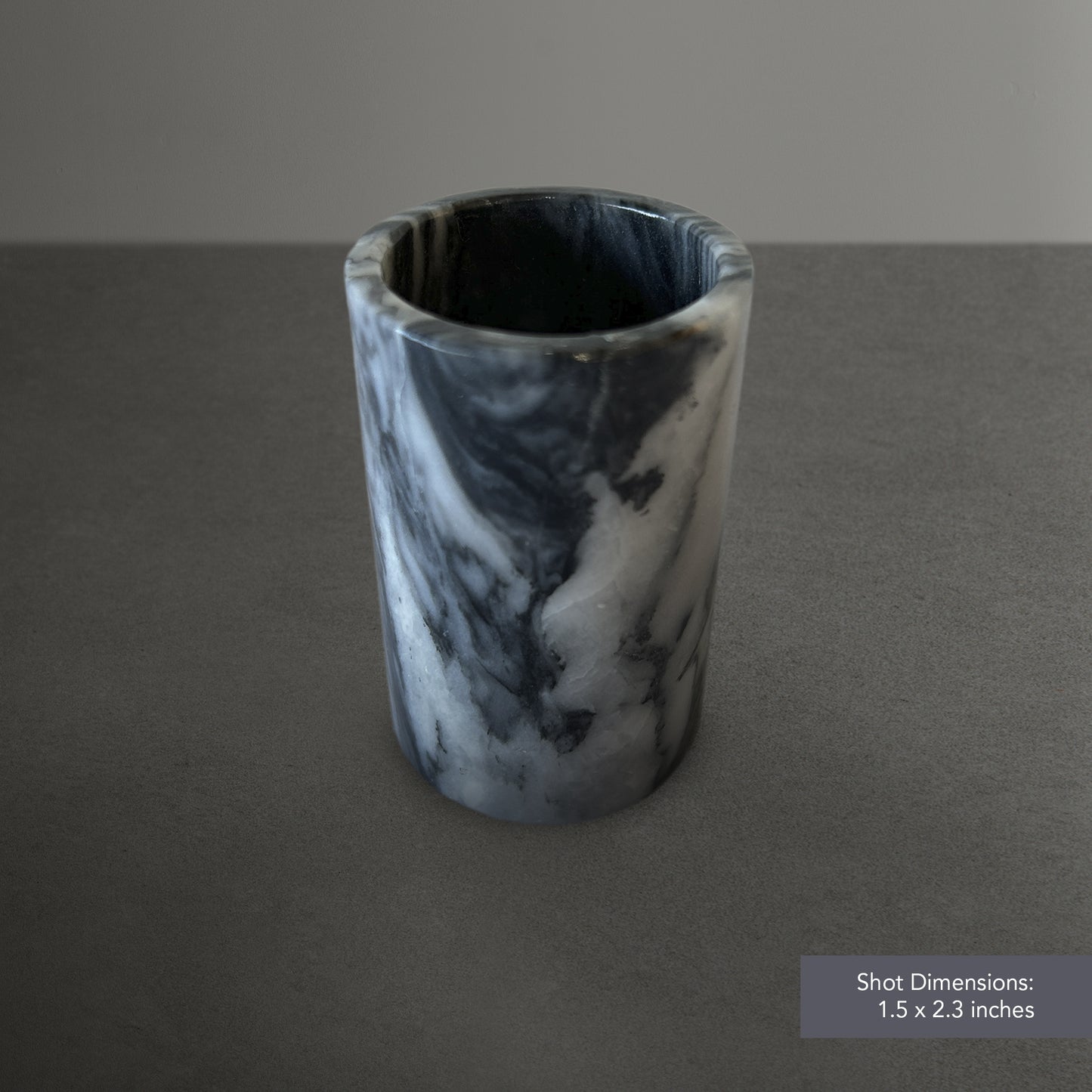 Gray Marble Tequila Shots - Hand carved shot - (Set of 6)