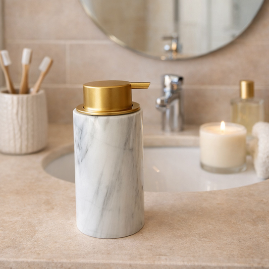 Handmade Marble Soap Dispenser - Simple Elegance for Your Home