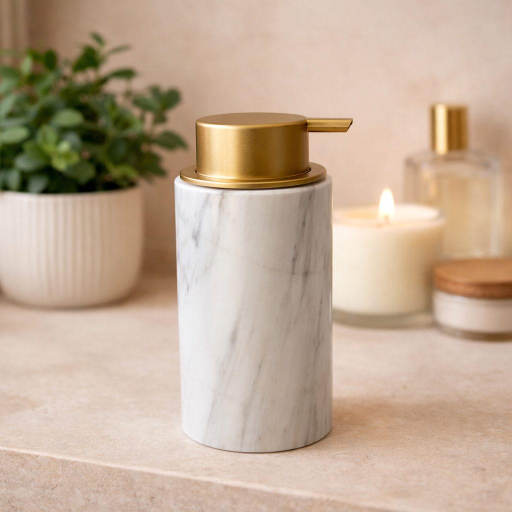 Handmade Marble Soap Dispenser - Simple Elegance for Your Home