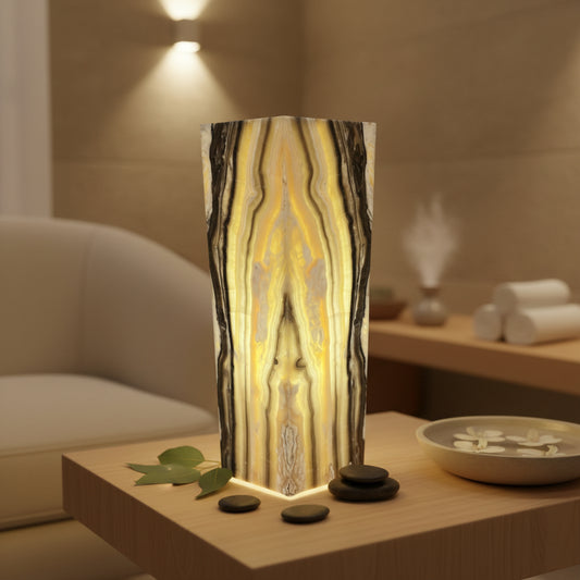 Beige & Black Onyx Decorative Lamp - Table lamp - Home Decor