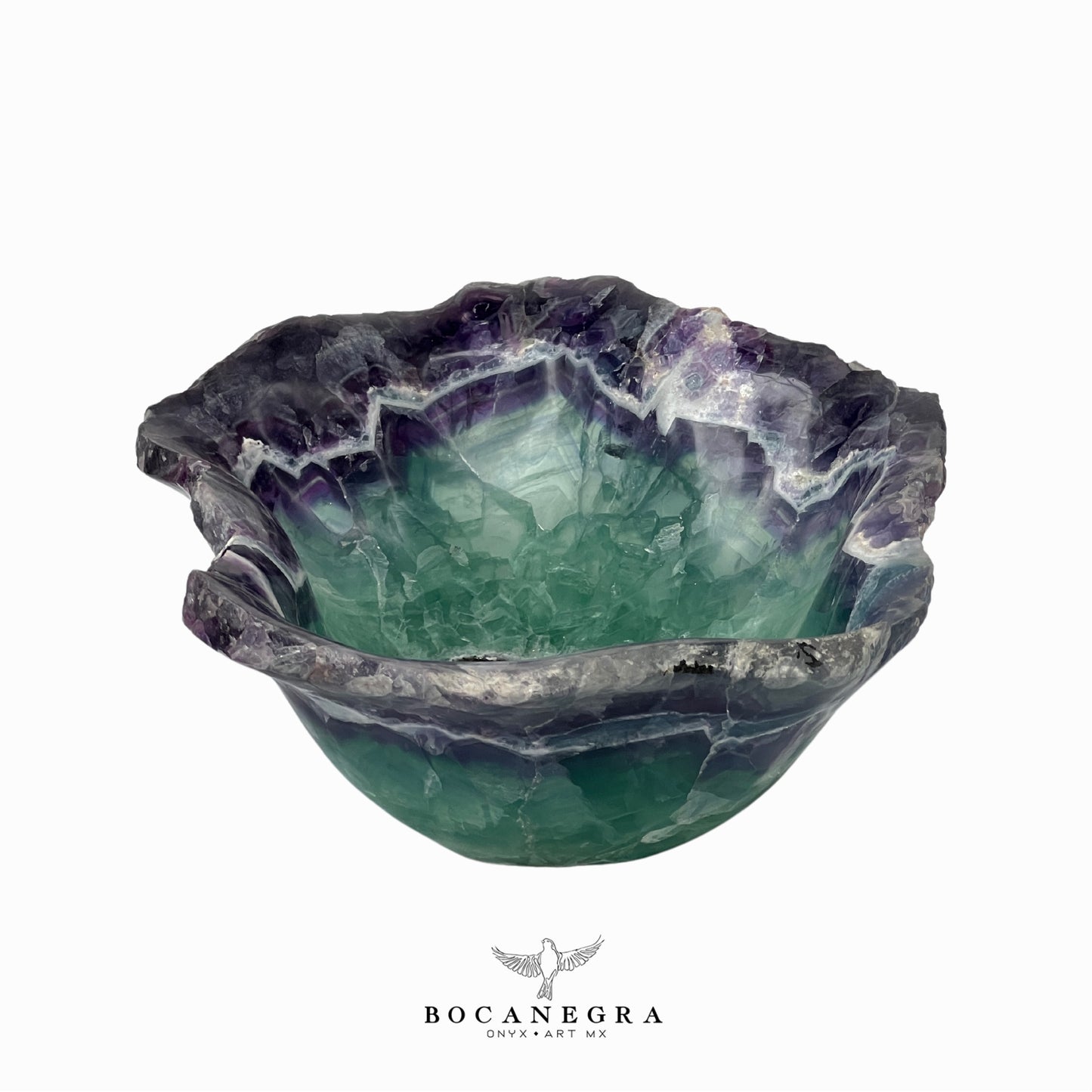 Purple & Green Decorative Fluorite Bowl - Centerpiece - Fruit platter