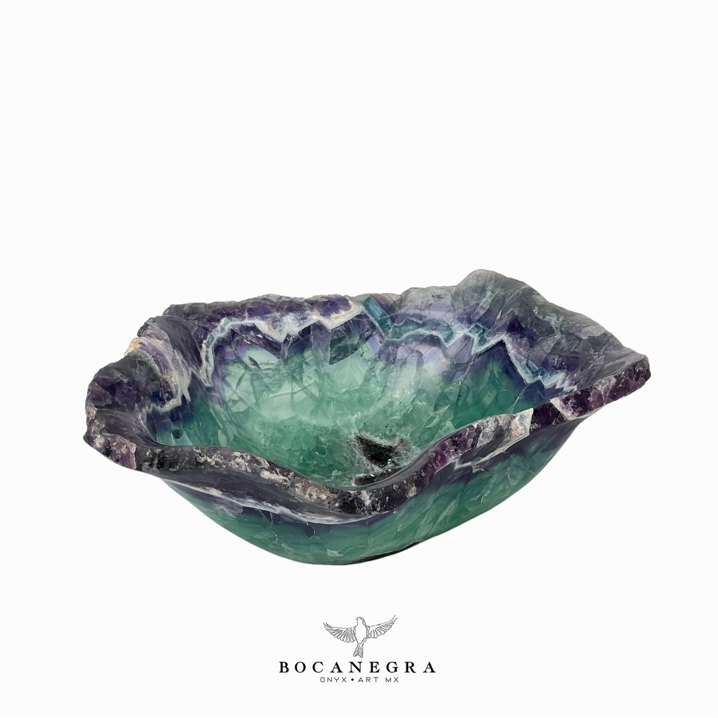 Purple & Green Decorative Fluorite Bowl - Centerpiece - Fruit platter