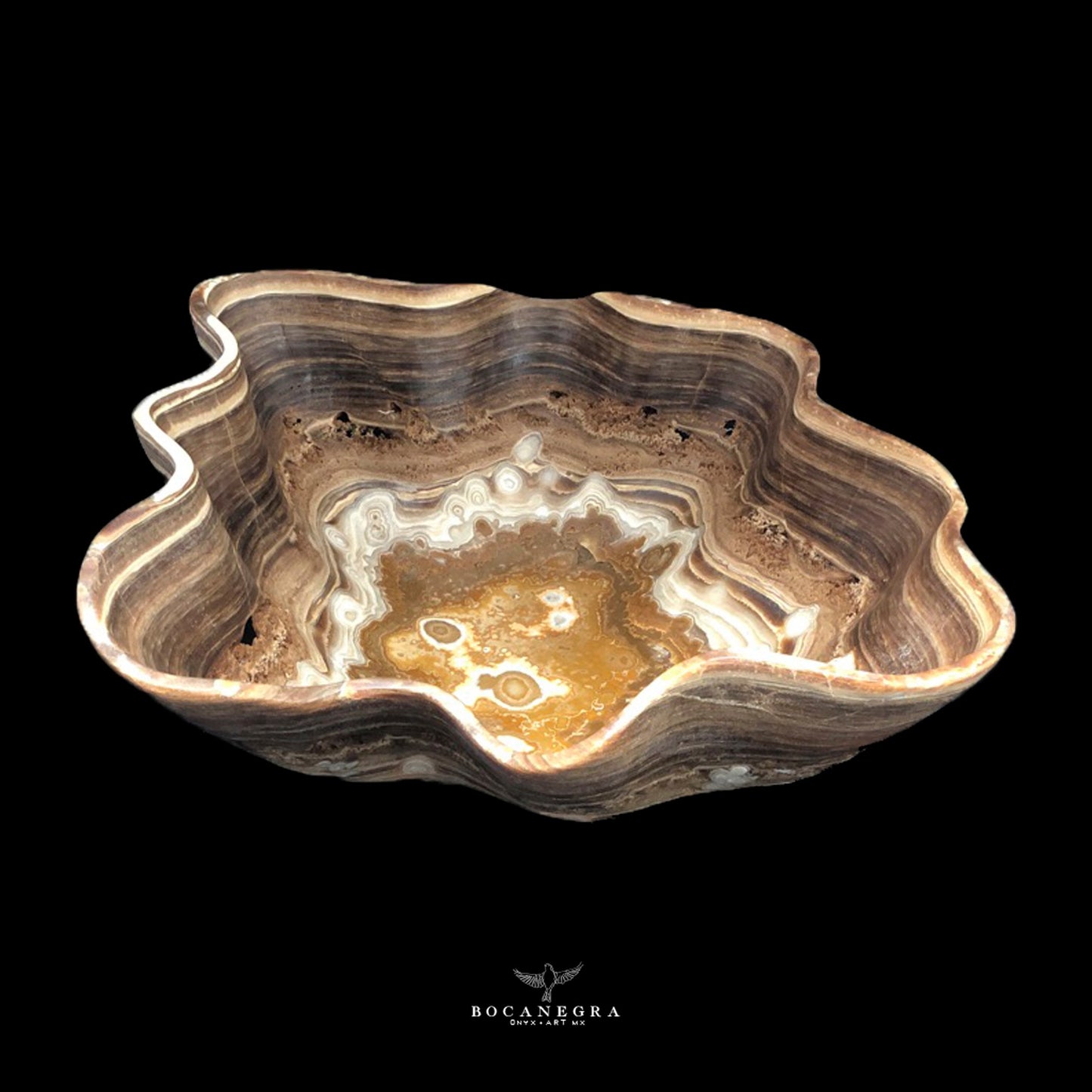 Brown & Honey Decorative Onyx Bowl - Centerpiece - Fruit platter