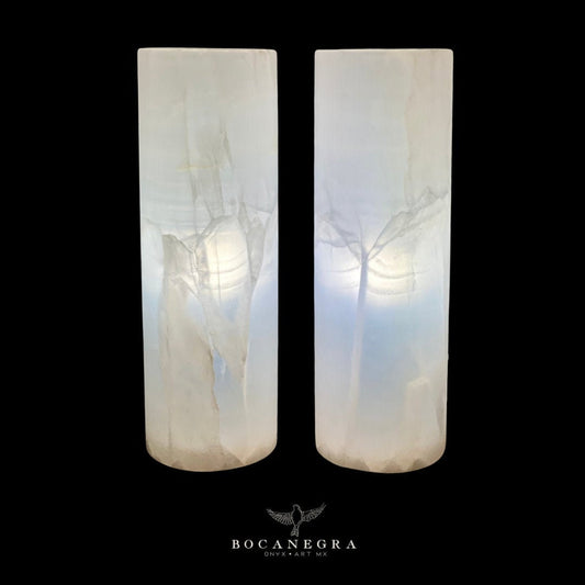 Gorgeous (Pair) White Onyx Stone Lamp - Table Lamp - Home Decor