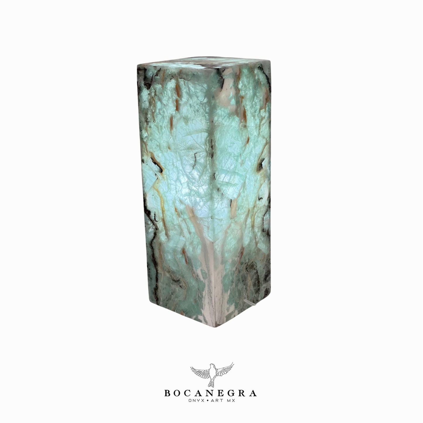 Green and Blue Fluorite Stone Lamp - Table Lamp - Home Decor