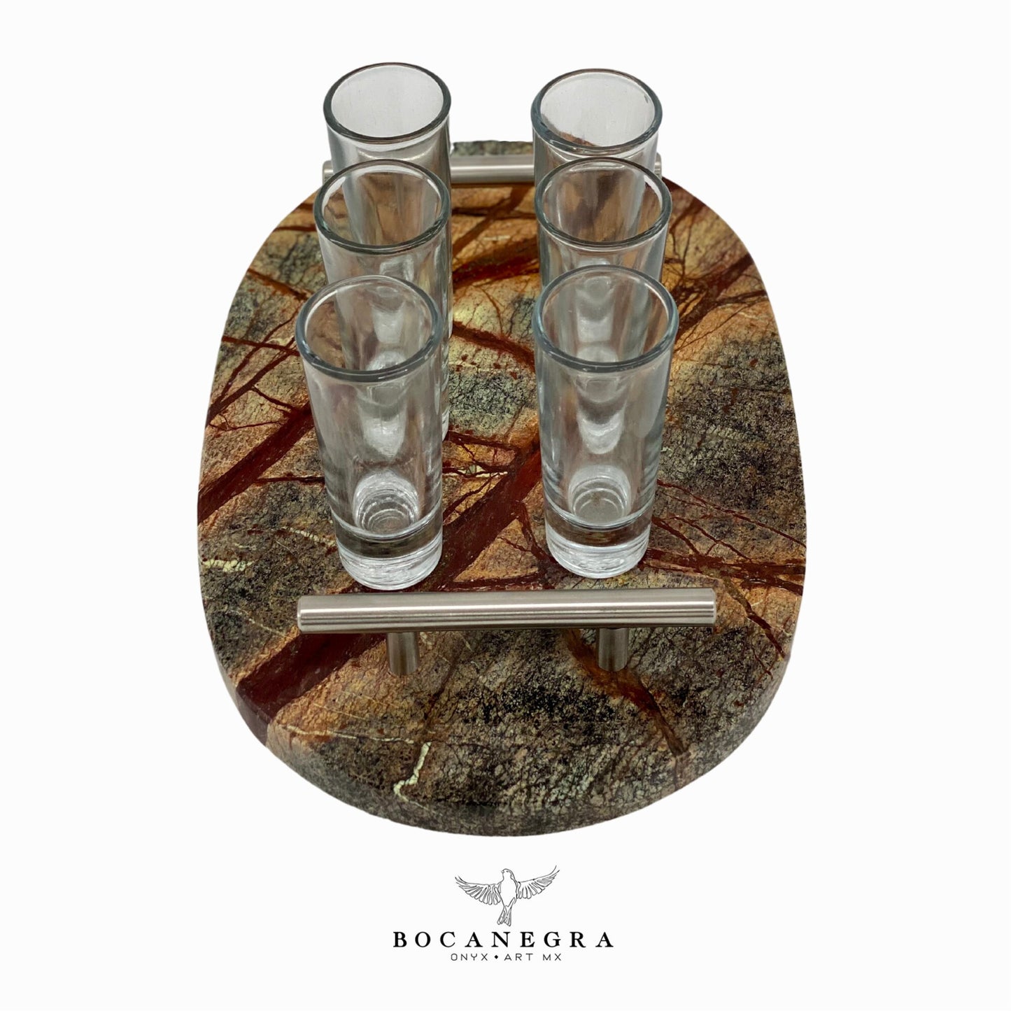 Tequila Glass Shots with Cooper Marble tray (6 shots set)